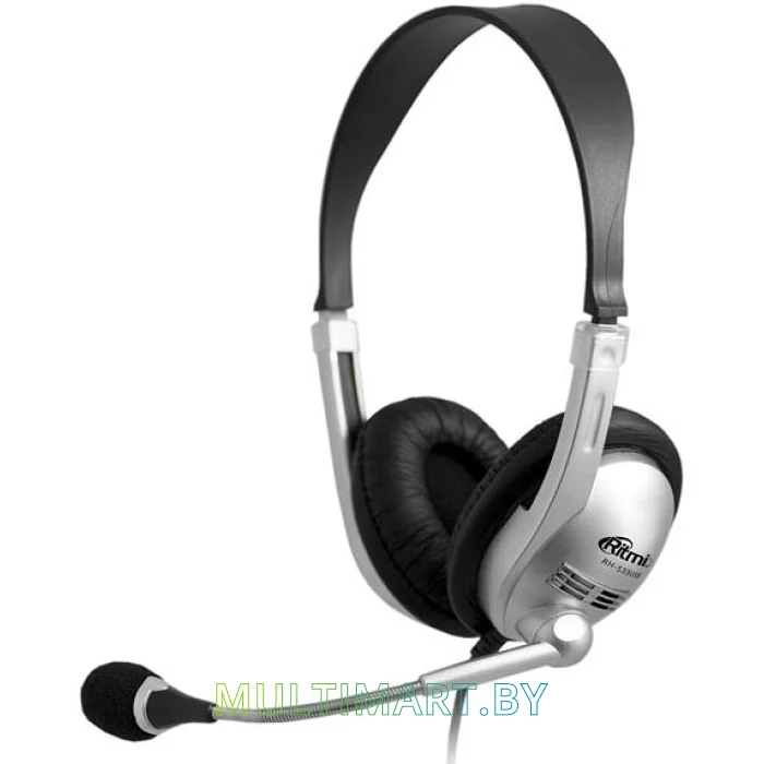 Наушники Ritmix RH-533 USB (серебристый)